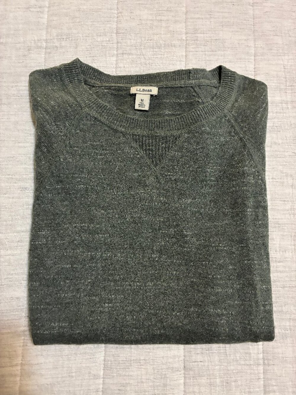 L.L. Bean 100% cotton women's sweater size Medium Tall in Bay Leaf Green